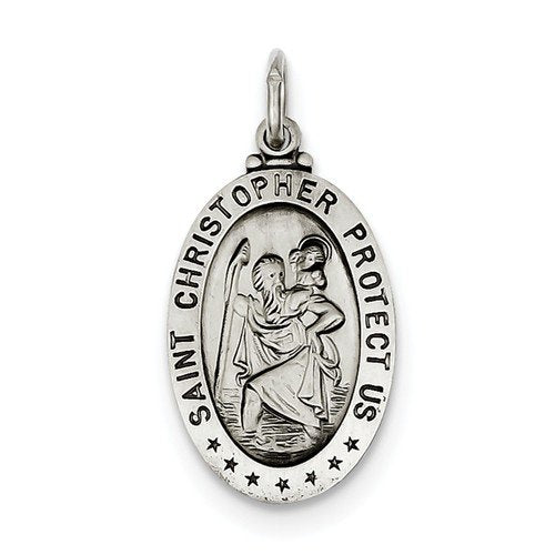 Sterling Silver St. Christopher Medal (27X15 MM)