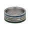 Crushed Turquoise, Pet Ashes, Green Box Burl 8mm Matte Titanium Comfort-Fit Band