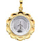 14k White and Yellow Gold Miraculous Medal (25x21 MM)