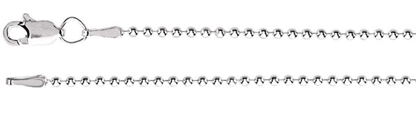 1.5mm Sterling Silver Bead Chain, 16"