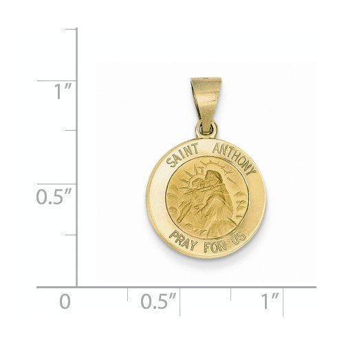 14k Yellow Gold St. Anthony Medal Pendant (17X15MM)