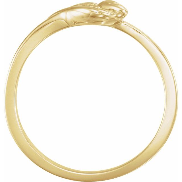 Ave 369 'Unblossomed Rose' 14k Yellow Gold Chastity Ring
