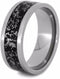 Black Stardust 8mm Comfort-Fit Titanium Wedding Band, Size 7.75