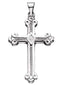 Men's Platinum Botonee Bead Finish Cross Pendant