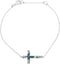 Diamond Sideways Cross Pendant Rhodium Plate 14k White Gold Necklace, 18" (3/8 Cttw)