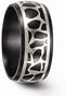 Edward Mirell Black Titanium and Sterling Silver Cobblestone 10mm Wedding Band, Size 10.5