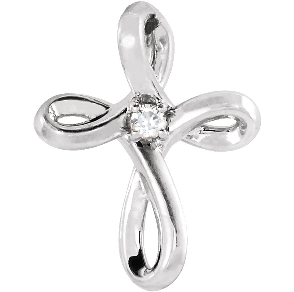 Platinum Diamond Infinity Cross Pendant (.02 Ct, G-H Color, SI2-SI3 Clarity)