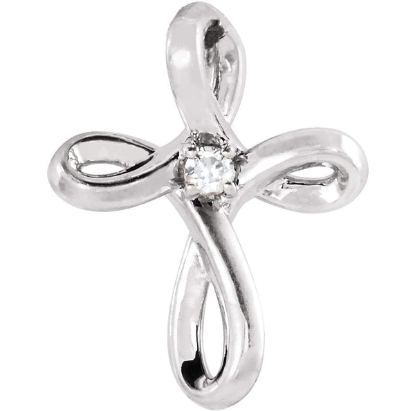 Diamond Infinity Cross Sterling Silver Pendant (.02 Ct, G-H Color, I1 Clarity)