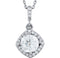 Diamond Halo Pendant Necklace, Rhodium Plate 14k White Gold, 18" (7/8 Cttw)