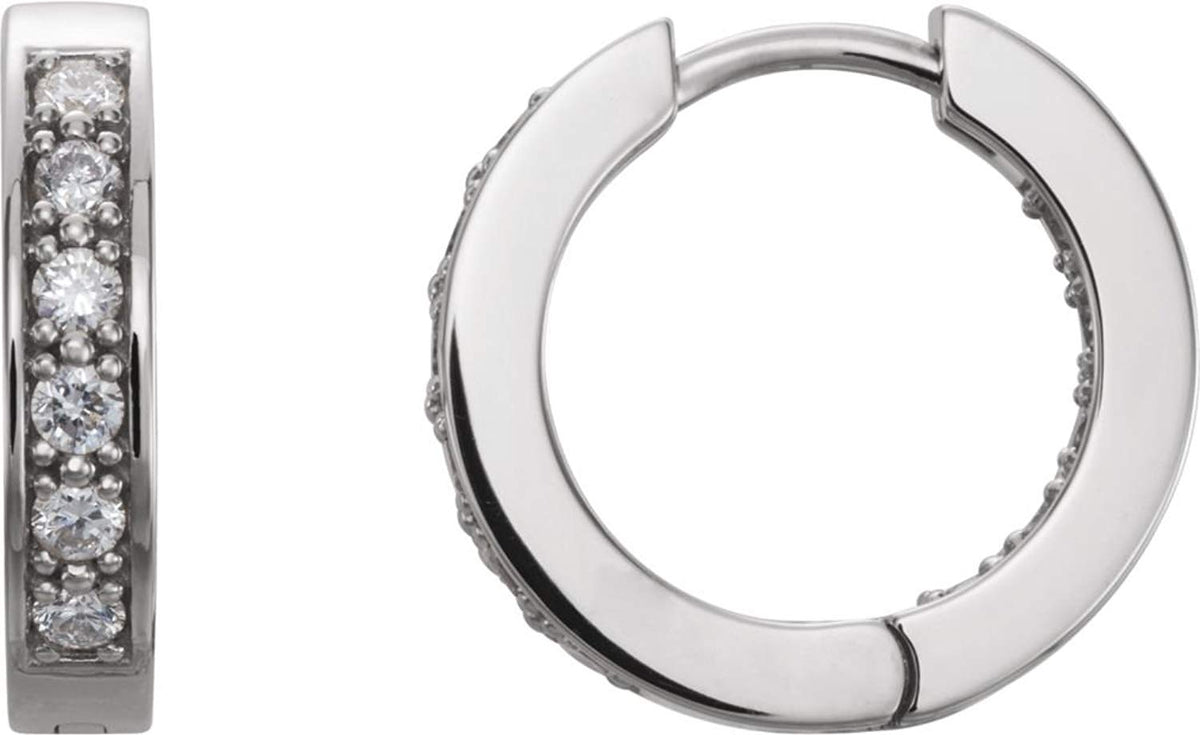 Diamond Inside-Outside Earrings, Sterling Silver (1/2 Ctw, Color G-H ...