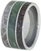 Nephrite Jade, Gibeon Meteorite, Dinosaur Bone 12mm Comfort-Fit Titanium Wedding Band, Size 13.25