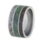 Nephrite Jade, Gibeon Meteorite, Dinosaur Bone 12mm Comfort-Fit Titanium Wedding Band