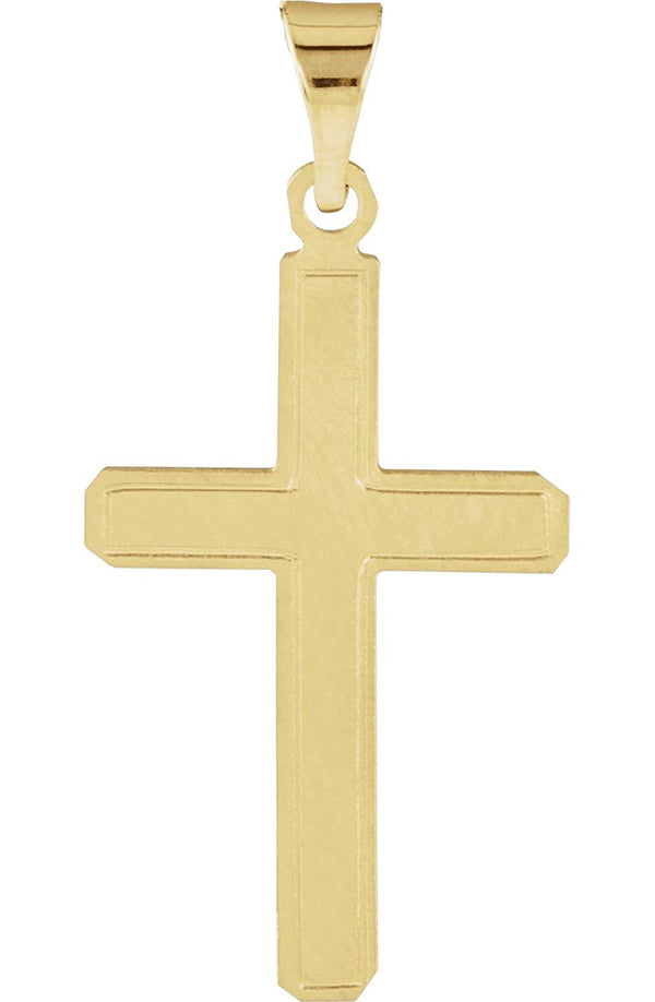 Inlay Cross 14k Yellow Gold Pendant (21.5X12MM)