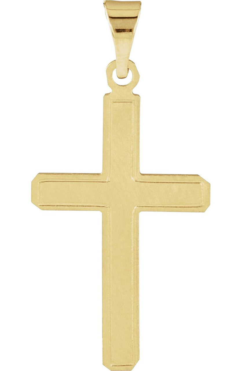 Inlay Cross 14k Yellow Gold Pendant (21.5X12MM)