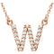 14k Rose Gold Diamond Initial 'W' 1/6 Cttw Necklace, 16" (GH Color, I1 Clarity)