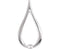 Tear Drop Freeform Pendant, Rhodium-Plated 14k White Gold