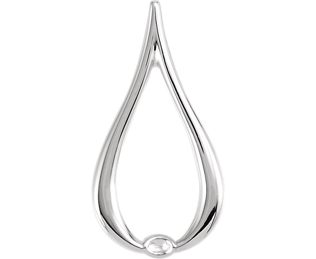 Platinum Tear Drop Freeform Pendant