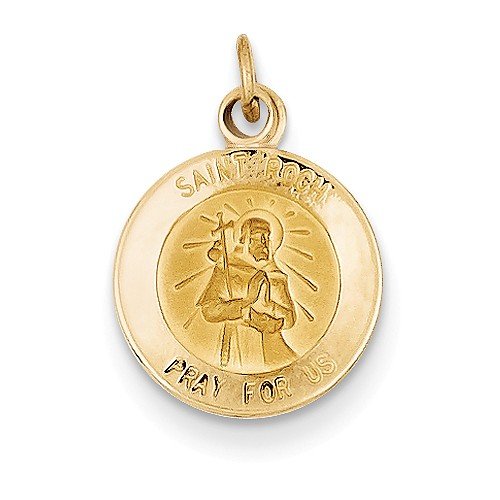 14k Yellow Gold St. Roch Medal Charm (19X12MM)