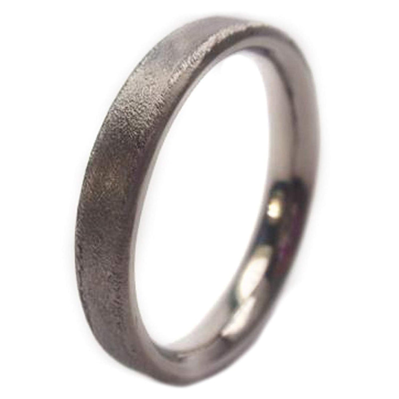 Slim Profile Titanium with Frosted Finish 3mm Comfort-Fit Wedding Ring