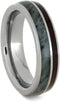 His and Hers Wedding Band Set, Nephrite Jade and Redwood Titanium Band, Men's Cedar Wood 10k White Gold Ring Size 5.25