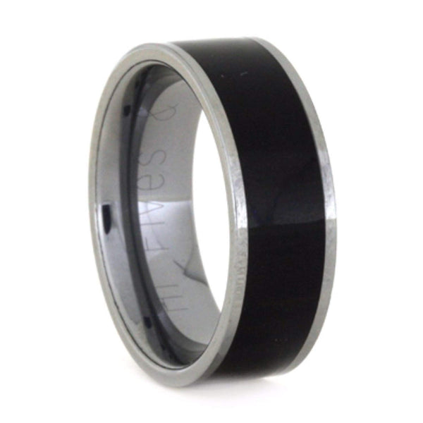 African Blackwood 8mm Comfort-Fit Tungsten Band, Size 10