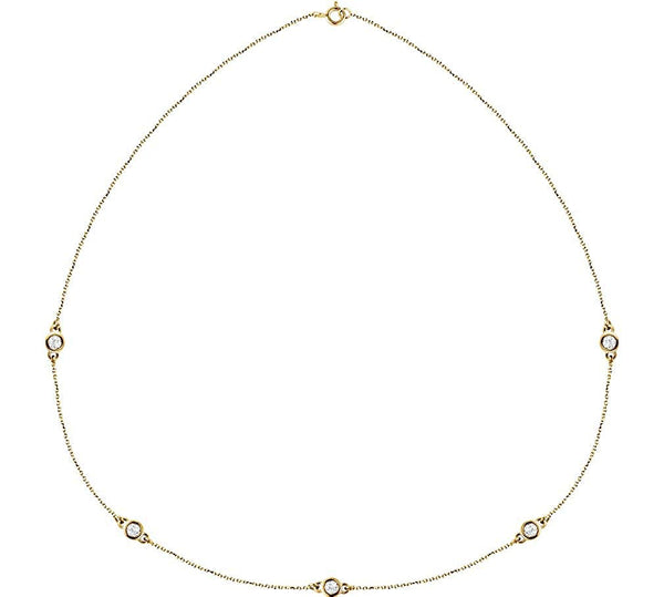 Diamond Solitaire 14k Yellow Gold Pendant Necklace, 18" (1 Cttw)