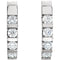 Platinum Channel Set Diamond J-Hoop Earrings (1 Ctw, Color G-H, Clarity SI2-SI3)