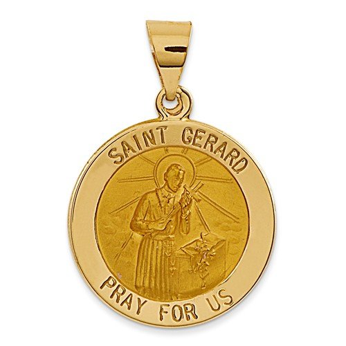 14k Yellow Gold St. Gerard Medal Pendant (21X18MM)