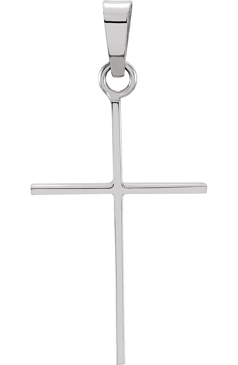 Simple Cross 14k White Gold Pendant