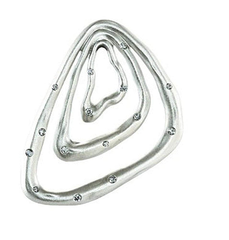 15-Stone Diamond Triangle Pendant in Sterling Silver (1/5 Ctw)