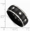 Edward Mirell Titanium and Black Titanium with White Sapphires Grooved 9mm Wedding Band