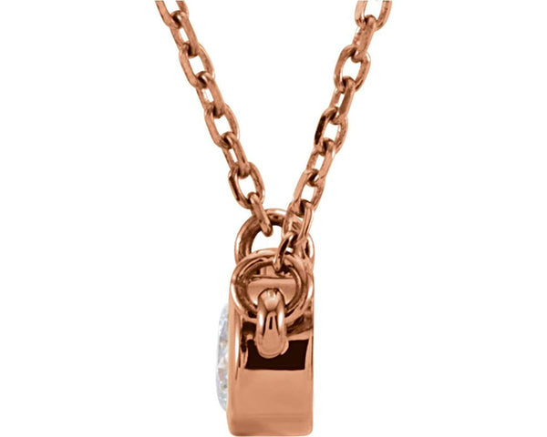 Diamond Solitaire 14k Rose Gold Pendant Necklace, 18" (1/4 Cttw)