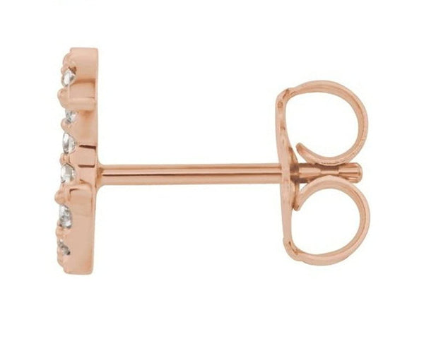 14k Rose Gold Diamond Letter 'C' Initial Stud Earring (Single Earring) (.06 Ctw, GH Color, I1 Clarity)