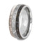 Gibeon Meteorite, Dinosaur Bone, Deer Antler 8mm Comfort-Fit Titanium Ring