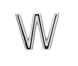 Platinum Initial Letter 'W' Stud Earring (Single Earring)