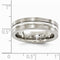 Silver Inlay Collection Brushed Gray Titanium, Argentium Silver Inlay 6mm Flat Band