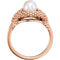 White Freshwater Cultured Pearl Beaded Ring, 14k Rose Gold (6-6.5MM), Size 7