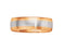 Rhodium-Plated 14k White and Rose Gold Satin-Brushed 6mm Comfort-Fit Two-Tone Band