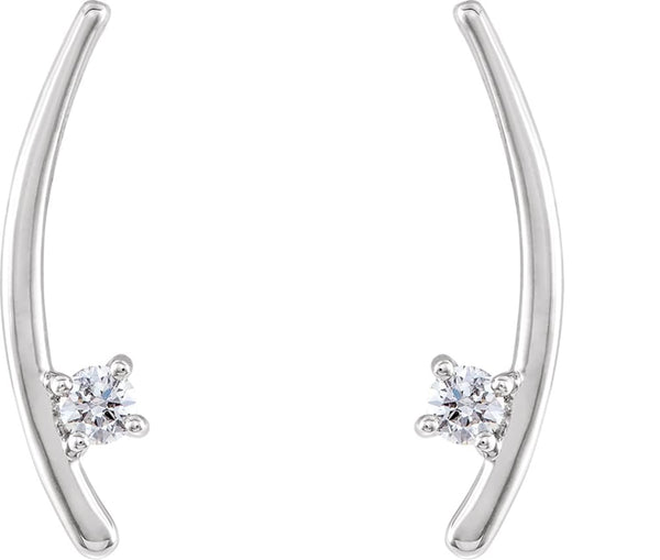 Platinum Diamond Ear Climbers (.125 Ctw, G-H Color, SI2-SI3 Clarity)