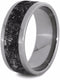 Mimetic Meteorite Inlay 10mm Comfort-Fit Titanium Wedding Band, Size 15