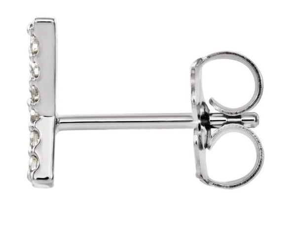 Platinum Diamond Letter 'Y' Initial Stud Earring (Single Earring) (.04 Ctw, GH Color, SI2-SI3 Clarity)