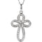 Sterling Silver Diamond Cross Necklace, 18" (1/5 Cttw.)