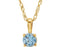 Children's Imitation Aquamarine 'March' Birthstone 14k Yellow Gold Pendant Necklace, 14"