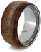 Elk Antler, Koa Wood, Black Mesquite, Cedar 11mm Comfort-Fit Titanium Band, Size 4.75