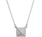 Diamond Pyramid 14k White Gold Pendant Necklace, 16" (.05 Cttw)