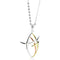 Contemporary Fish 'Walk Worthy' Yellow and Rose Gold Plate, Rhodium Plated Sterling Silver Necklace, 18"