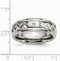 Titanium, Sterling Silver Braided Inlay Diamond 7mm Comfort-Fit Band (.017 Ctw), Size 10