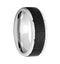 Men's Titanium, Black Carbon Fiber Inlay 8mm Comfort-Fit Grooved Band