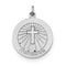 Rhodium-Plated Sterling Silver Brushed Confirmation Medal Pendant (21X18MM)