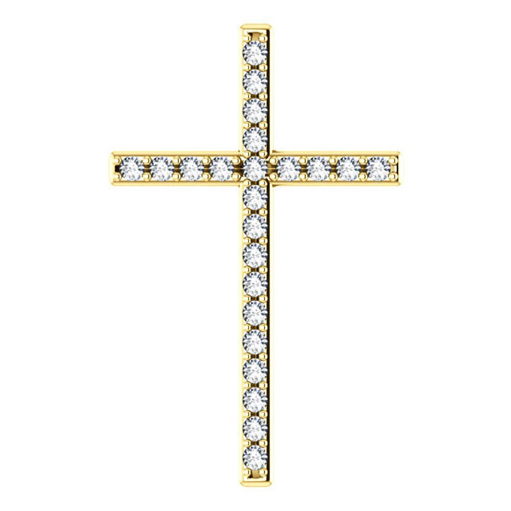 Diamond Cross 14k Yellow Gold Pendant (.50 Ctw, G-H Color, I1 Clarity) (1.70 MM)